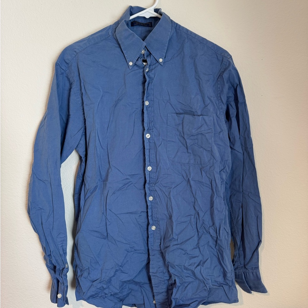 Charter Club Blue Dress Shirt with Button-Down Collar